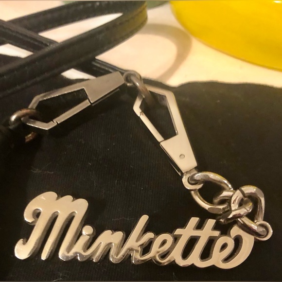 🤩 *RARE* “Minkette” BAG CLIP! & REBECCA MINKOFF BLACK LINEAR STUD X-BODY! - Picture 2 of 8